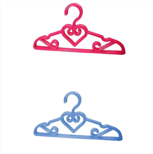 Plastic Fancy Designer Hangers Pack Of 5 Assorted Colours And Design 42cm