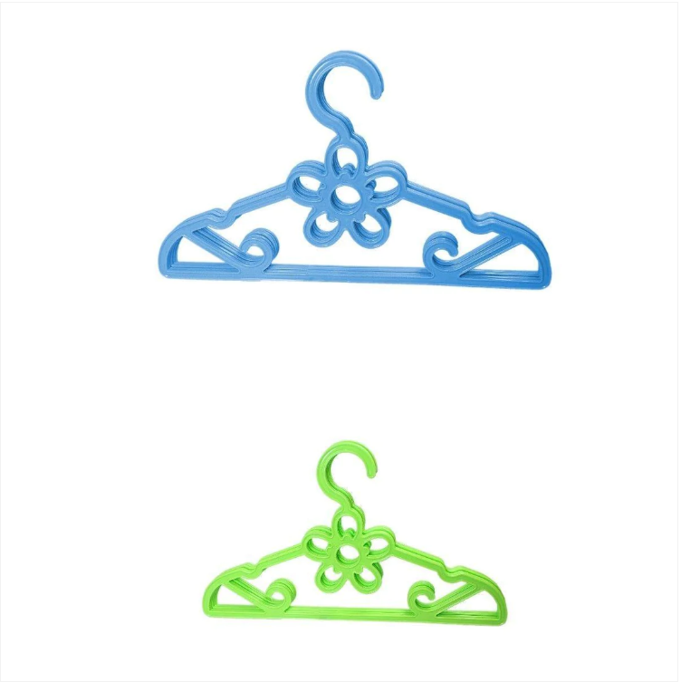 Plastic Fancy Designer Hangers Pack Of 5 Assorted Colours And Design 42cm