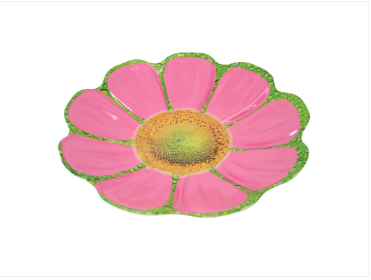 Plastic Floral Serving Eating Tray Kitchen Food Plate Sunflower Design Assorted Colours