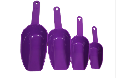 Plastic Food Sweets Candy Scoop Shovel Set of 4 Assorted Colours