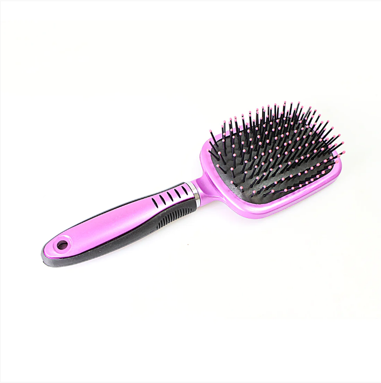 Plastic Hair Brush with Glass Mirror Assorted Colours