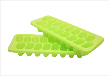 Plastic Ice Cube Tray 29 x 12 cm Pack of 2 Assorted Colours