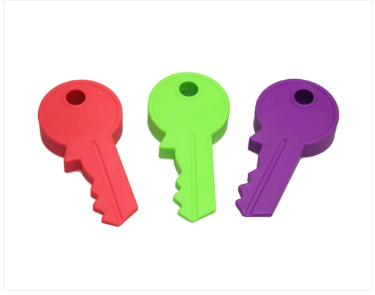 Plastic Key Shape Door Stopper 13 x 3 cm Assorted Colours