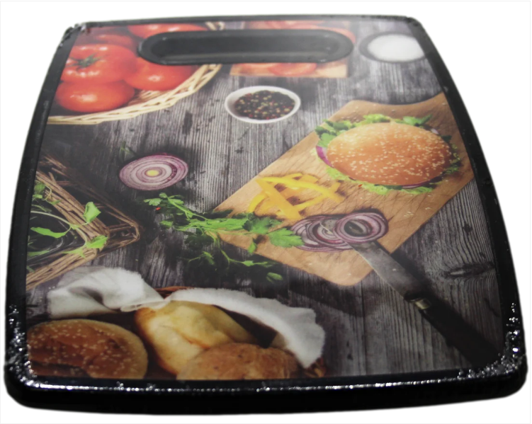 Plastic Kitchen Chopping Board with Printed Design 19.8 x 29.8 x 1.1 cm