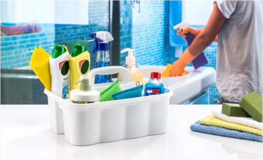 Plastic Kitchen Cleaning Storage Caddy 2 Division Assorted Colours