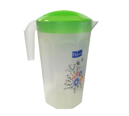 Plastic Kitchen Juice Water Jug with Lid 1.5L Assorted Colours