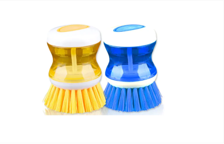 Plastic Kitchen Soap Dispensing Dish Brush 5 x 9 cm Assorted Colours