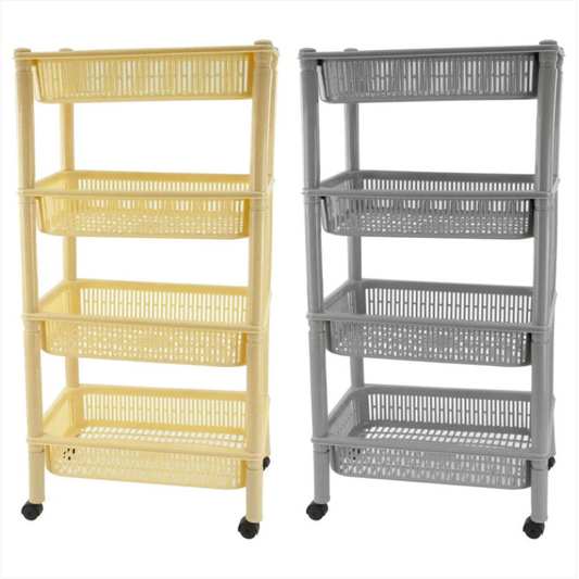 Plastic Kitchen Trolley Safari 4 Tier Fruit Veg