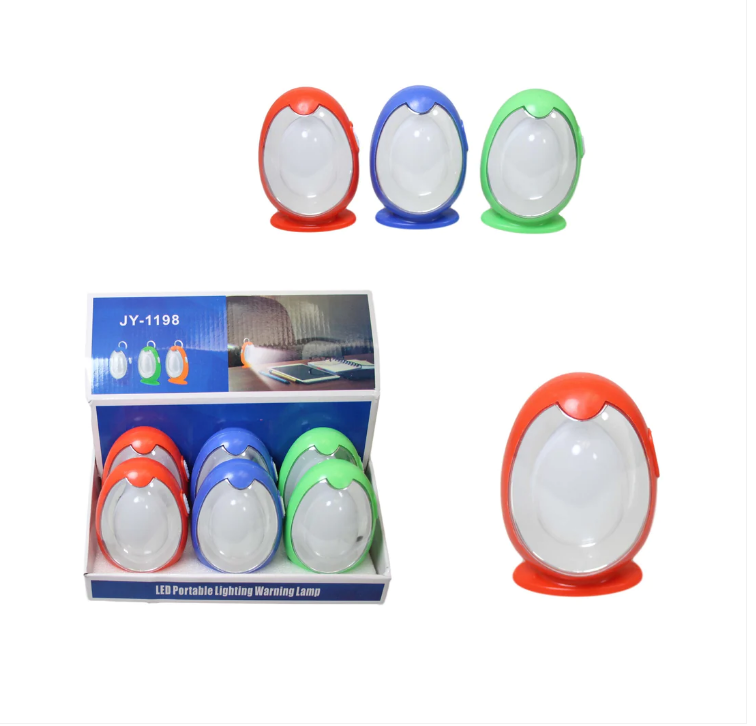 Plastic LED Portable Egg Shaped Round Lamp Assorted Colours