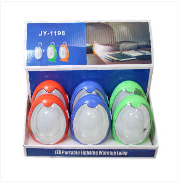 Plastic LED Portable Egg Shaped Round Lamp Assorted Colours