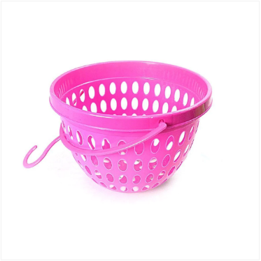 Plastic Laundry Clothes Pegs Basket 18 x 13 cm Assorted Colours