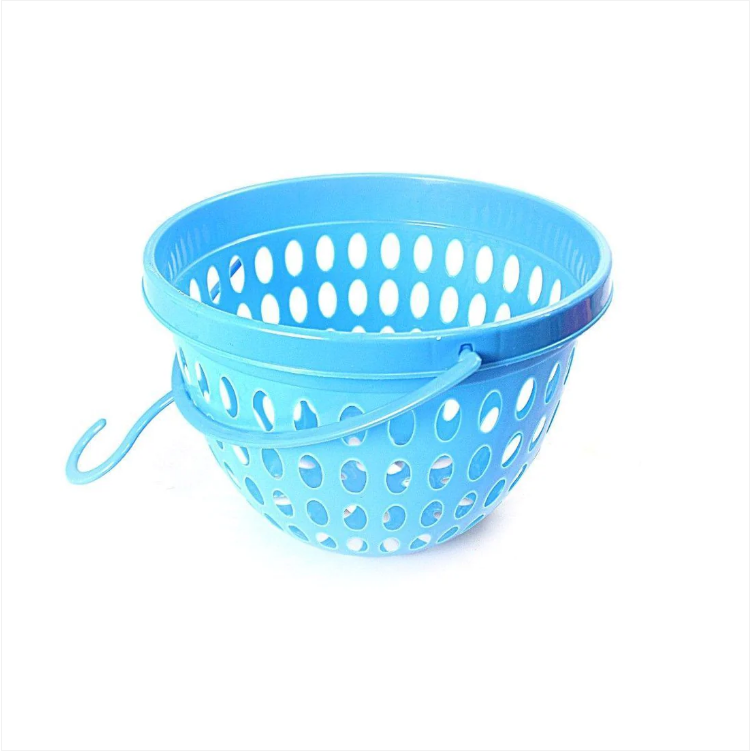 Plastic Laundry Clothes Pegs Basket 18 x 13 cm Assorted Colours