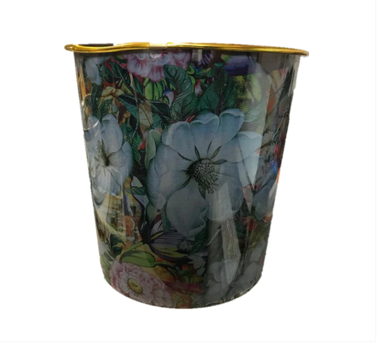 Plastic Printed Floral Design Paper Office Bin 22 x 21 cm Assorted Designs