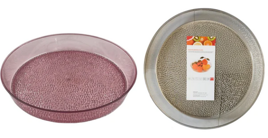 Plastic Round Coffee Table Fruit Bowl Serving Tray 36 x 5 cm Assorted Colours