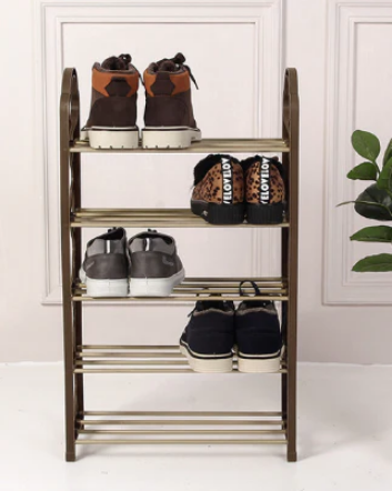 Plastic Shoe Organiser Rack 5 Tier 74 x 18 cm Assorted Colours