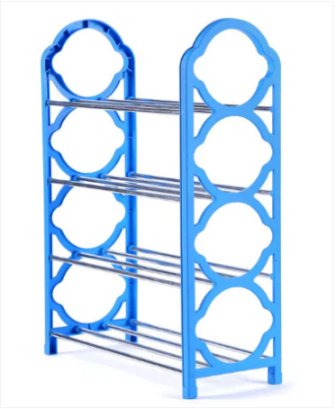 Plastic Shoe Organiser Rack 5 Tier 74 x 18 cm Assorted Colours