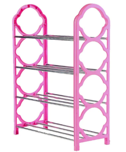 Plastic Shoe Organiser Rack 5 Tier 74 x 18 cm Assorted Colours