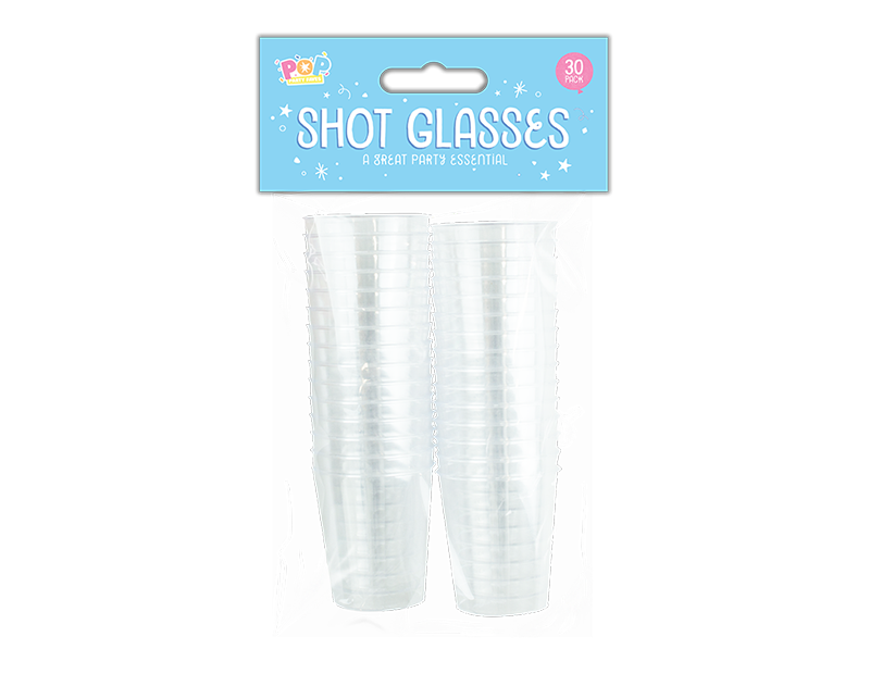 Plastic Shot Glasses - 30 Pack