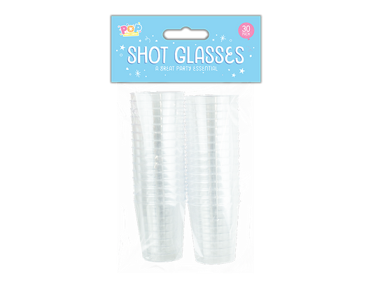 Plastic Shot Glasses - 30 Pack