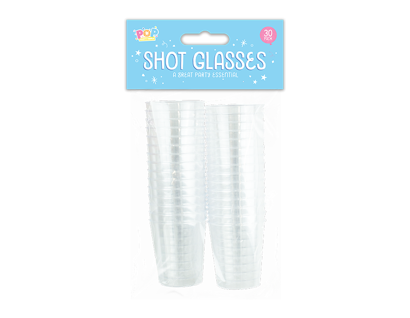 Plastic Shot Glasses - 30 Pack