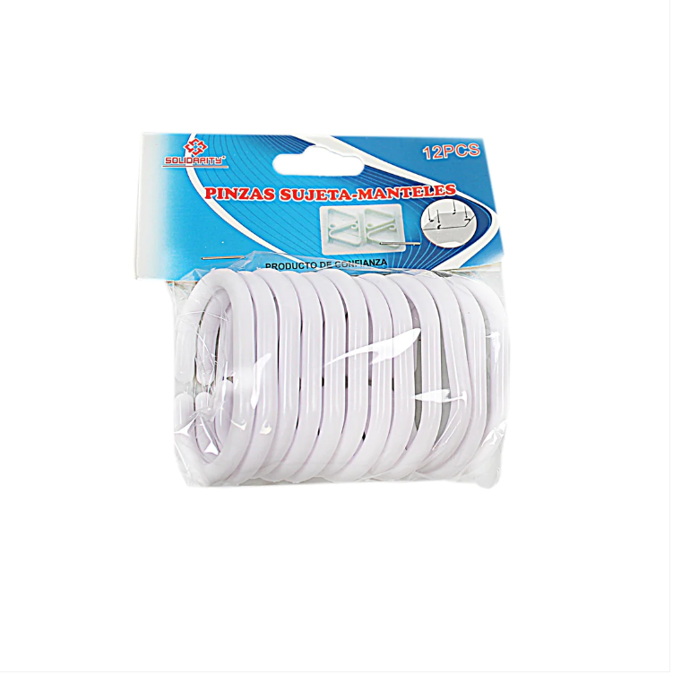 Plastic Shower Curtain Rings White Pack of 12