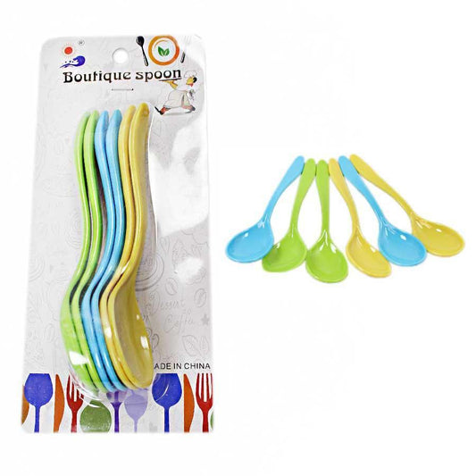 Plastic Spoons Assorted Colours Pack of 6