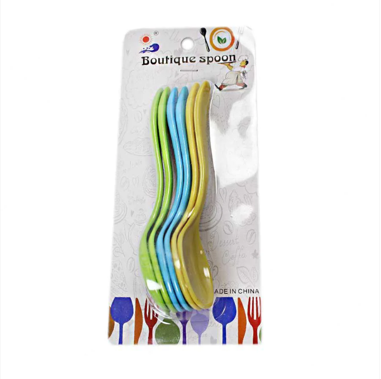 Plastic Spoons Assorted Colours Pack of 6