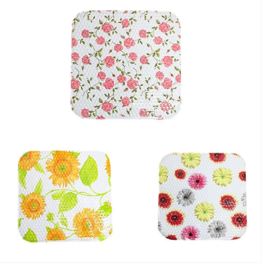 Plastic Square Bath Mat 44 cm Assorted Designs