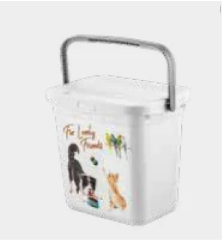 Plastic Square Bucket with Handle 24 x 20 cm Assorted Animal Print Design