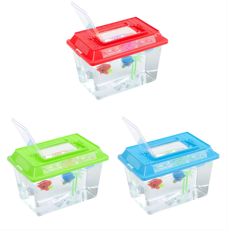 Plastic Starter Aquarium Fish Tank Carry Handle Lid Extra Large 29 x 13.5cm