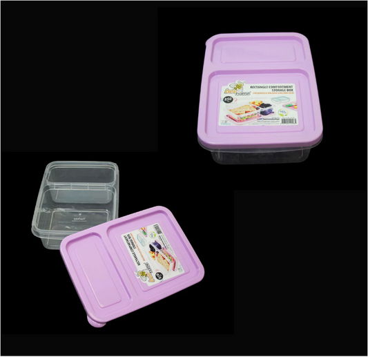 Plastic Storage Divider Container Compartment Food Box 850ml 18 x 6cm