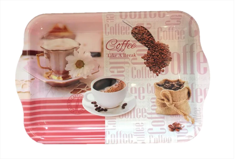 Plastic Tea Coffee Table Tray 40 x 26 cm Assorted Designs