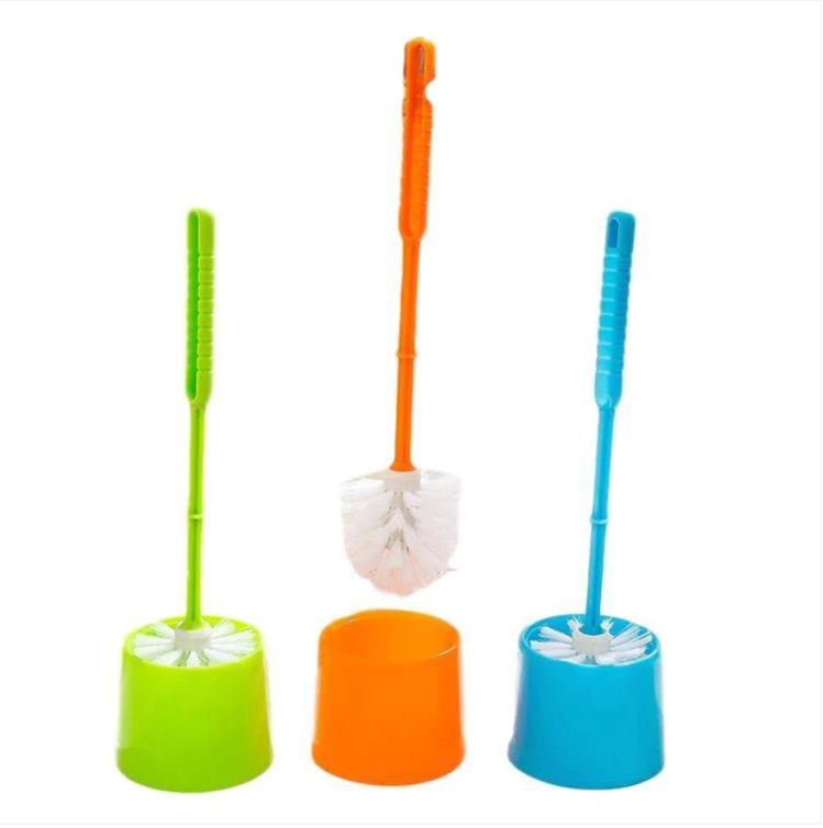 Plastic Toilet Brush Bathroom Cleaning 34.5 cm Assorted Colours