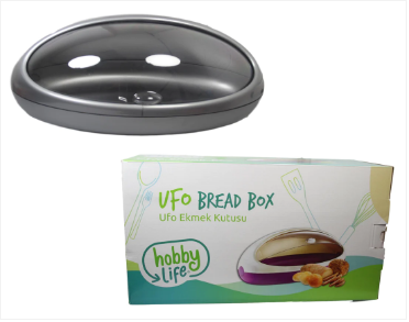 Plastic UFO Bread Storage Box Bin 39 x 25 cm Assorted Colours