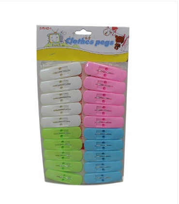 Plastic Washing Line Clothes Pegs 5 cm Pack of 20 Assorted Colours