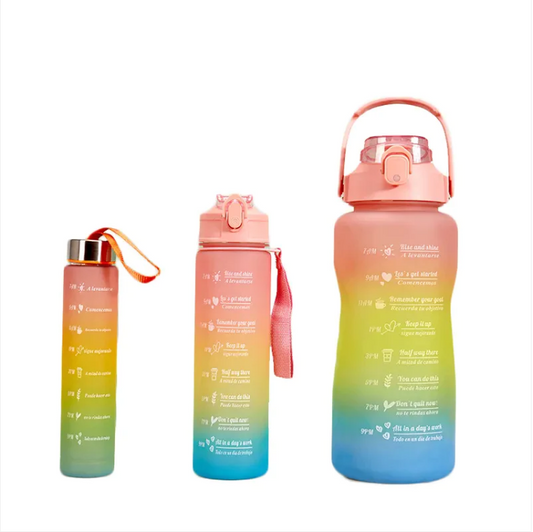 Plastic Water Drinking Bottle Set of 3 Assorted Colours