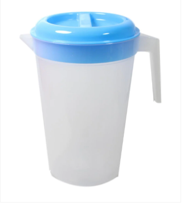 Plastic Water Kitchen Jug with Lid 27 x 17 cm Assorted Colours