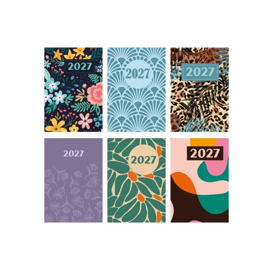 Pocket Graphic Patterned Diary, 6 Asst