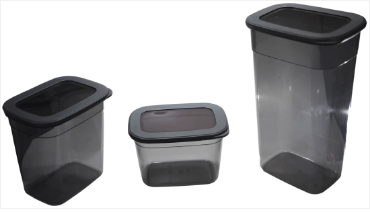 Poli Long Plastic Food Storage Containers Set Of 3 1.3l / 2l / 3.2l