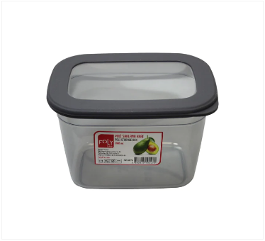 Poli Plastic Food Storage Container Box Grey 1.3 Litre 16 x 10 cm