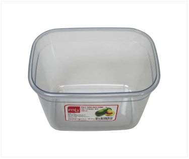 Poli Plastic Food Storage Container Box Grey 1.3 Litre 16 x 10 cm