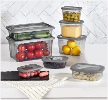 Poli Plastic Food Storage Container Box Grey 1.3 Litre 16 x 10 cm