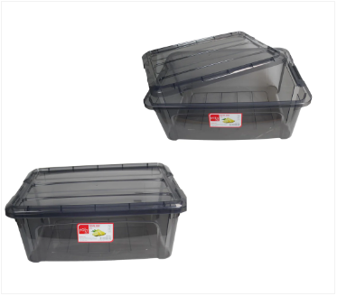 Poli Plastic Storage Box Black 12 Litre 40 cm