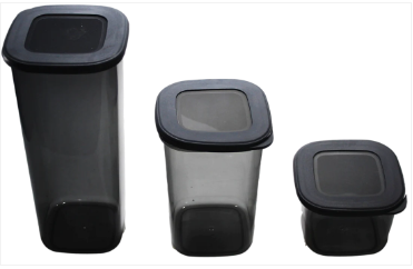 Poli Square Food Storage Containers Set of 3 550ml / 1.2Litre / 1.75Litre