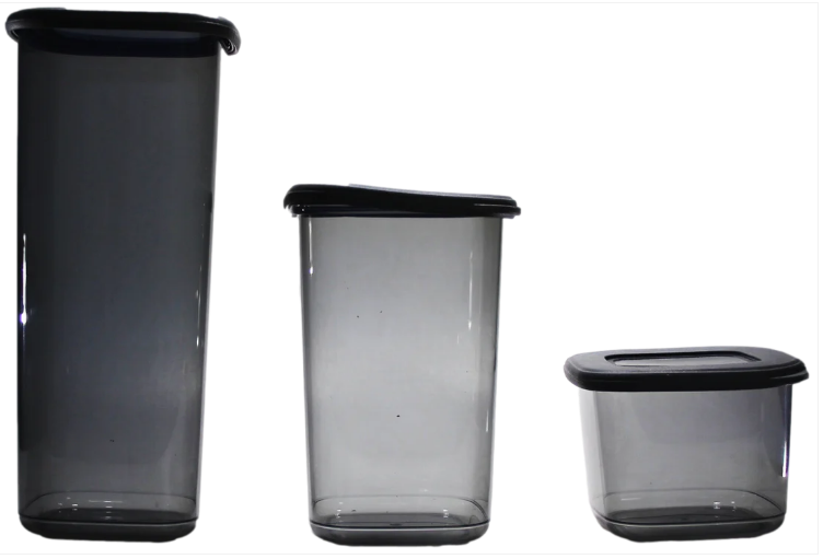 Poli Square Food Storage Containers Set of 3 550ml / 1.2Litre / 1.75Litre