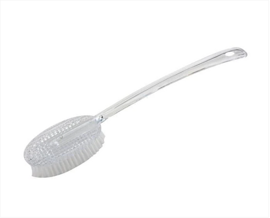 Portable Long Handled Body Bath Back Brush Scrubber Massager Skin Cleaning Tool White