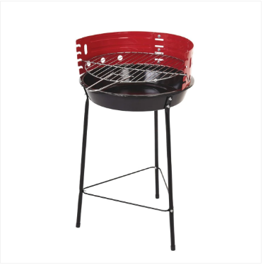 Portable Round BBQ Grill 4 Adjustable Grilling Levels