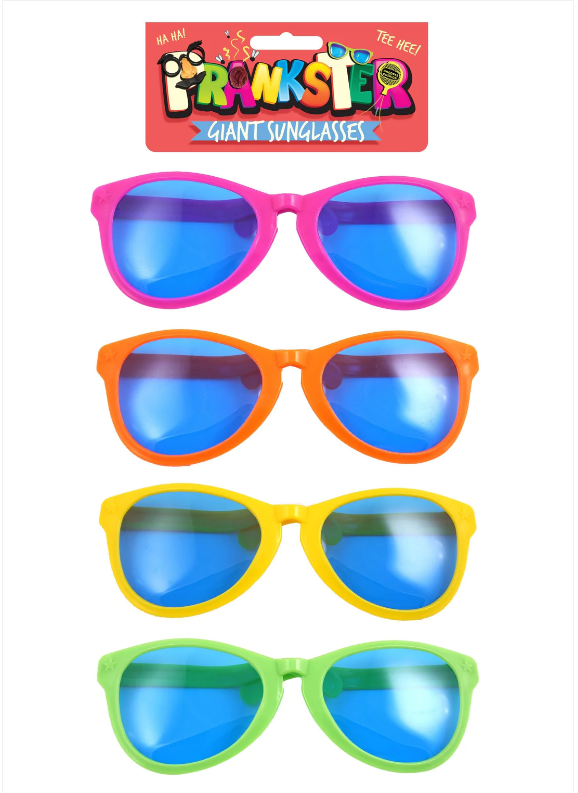 Prankster Assorted Colour Giant Glasses Fancy Dress Up 28cm