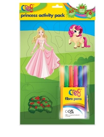 Princess Activity Pack with 6pk Fibre Pens