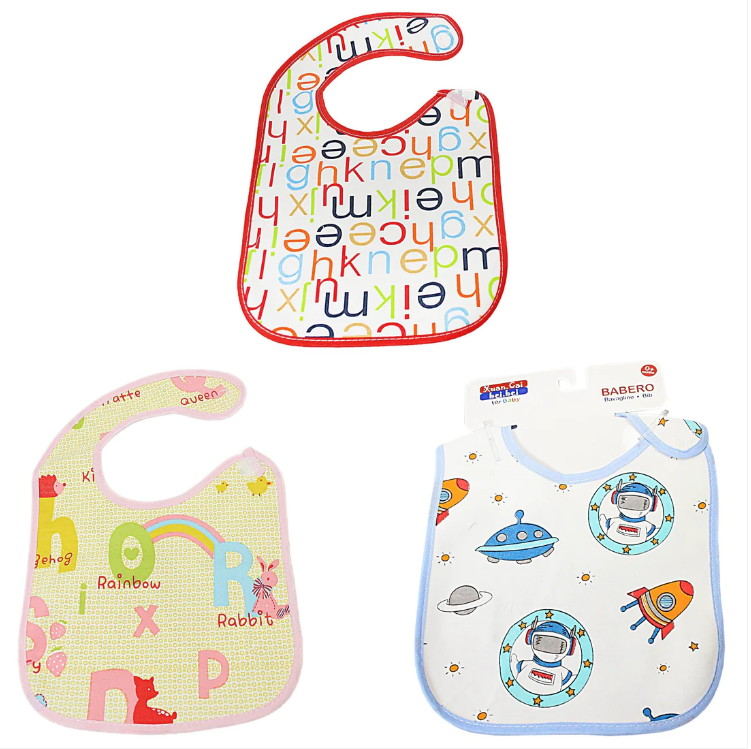 Printed Baby Feeding Waterproof Apron Bib Assorted Designs